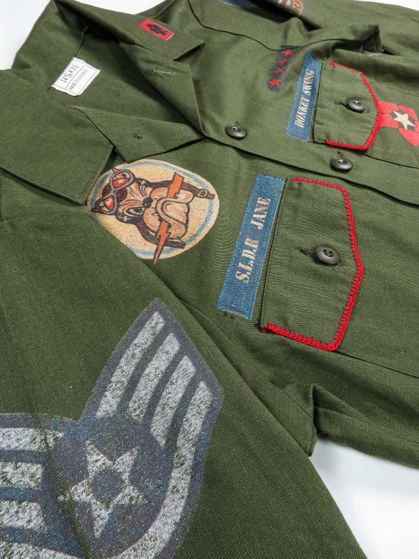 Camicia militare americana con effetto patch